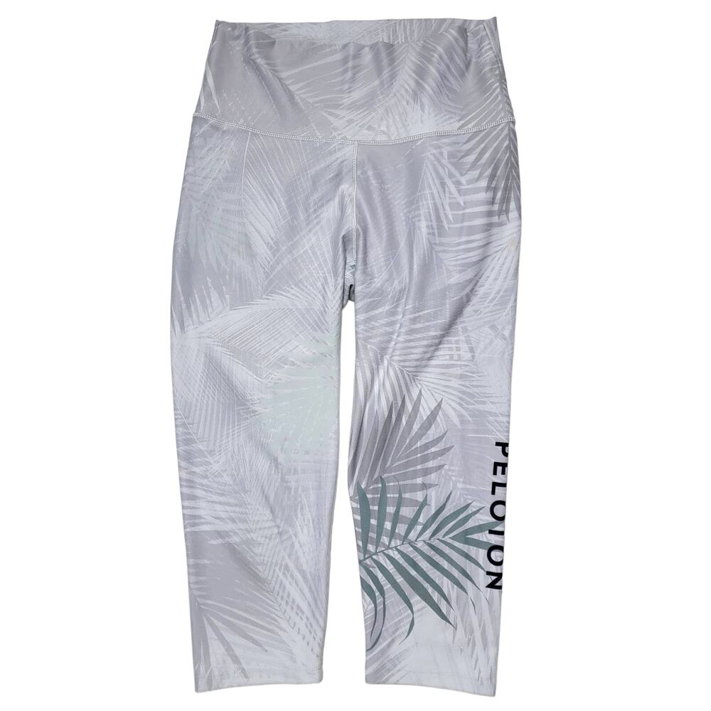 With Wear it To Heart Peloton Crop Leaf Print Leggings SZ Large